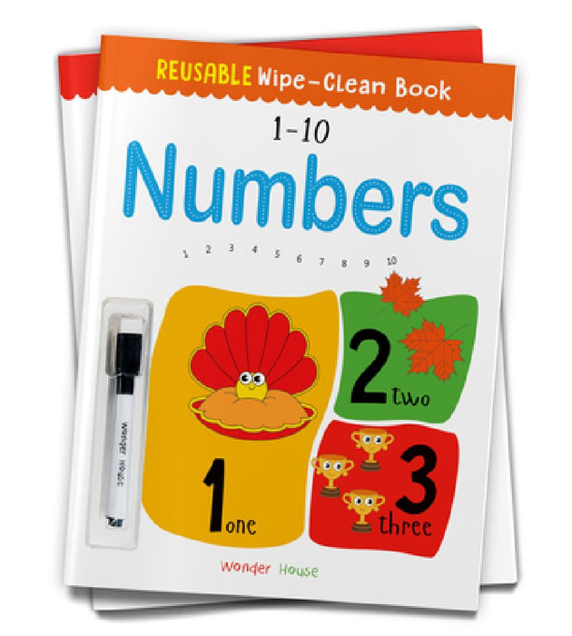 Reusable Wipe and Clean Book 1-10 Numbers: Write and Practice Numbers (1-10) by Wonder House Books