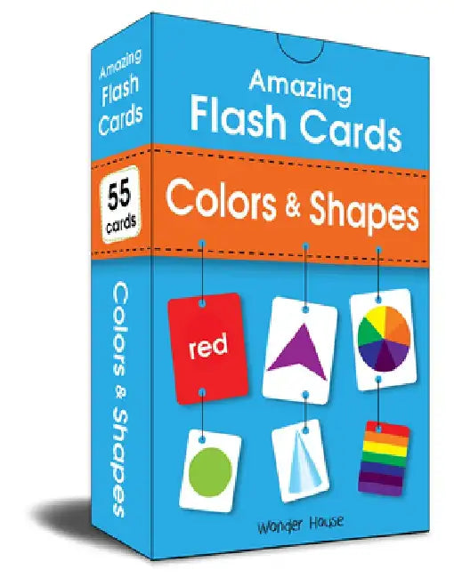 Amazing Flash Cards Colors & Shapes: Early Development of Preschool Toddler (55 Cards) by Wonder House Books
