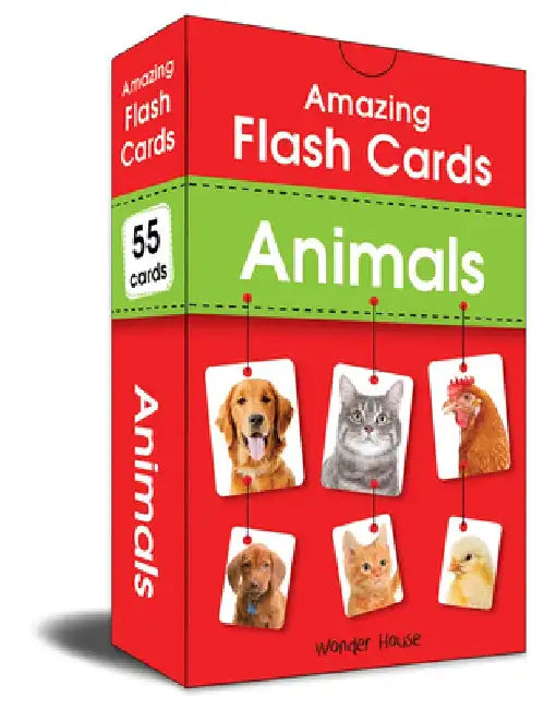 Amazing Flash Cards Animals: Early Development of Preschool Toddler (55 Cards) by Wonder House Books