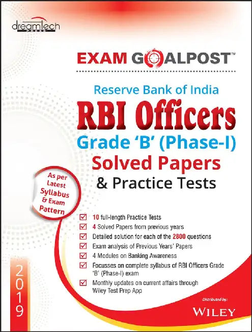 Reserve Bank of India (RBI) Officers Grade 'B' (Phase-I) Exam Goalpost Solved Papers & Practice Test by DT Editorial Services