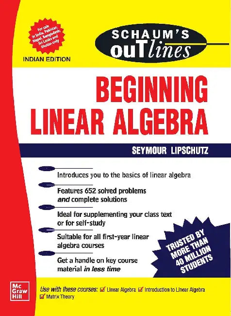 Schaum's Outline Of Beginning Linear Algebra by Seymour Lipschutz