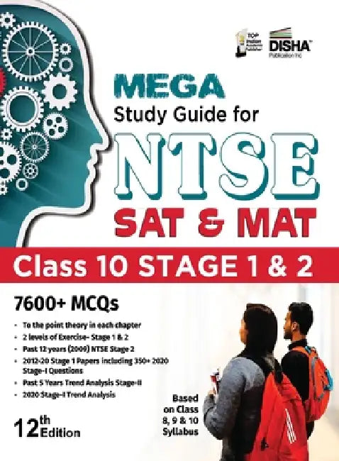 MEGA Study Guide for NTSE 2021 (SAT & MAT) Class 10 Stage 1 & 2 - 12th Edition by Disha Experts