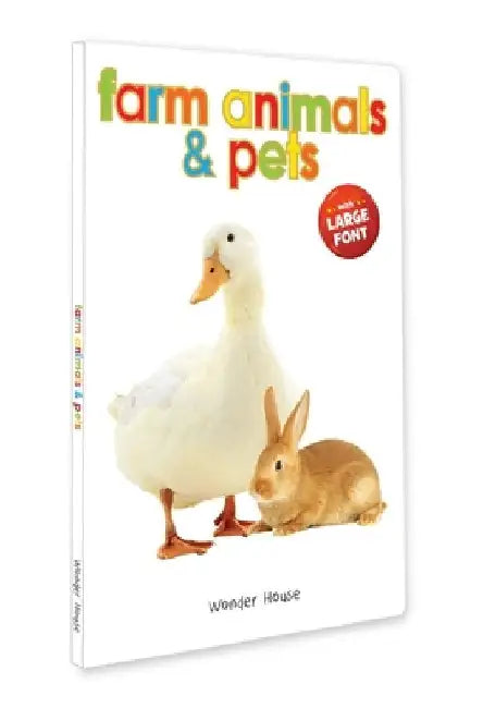 Farm Animals & Pets: Early Learning Board Book with Large Font by Wonder House Books