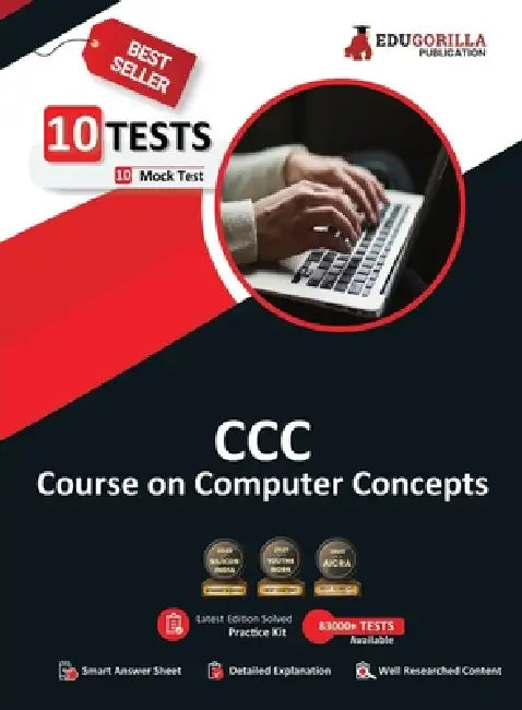 CCC Book 2023: Course on Computer Concepts Based on NIELIT (English Edition) - 10 Full Length Mock Tests (1000 Solved Objective Questions) with Free A by Edugorilla Prep Experts