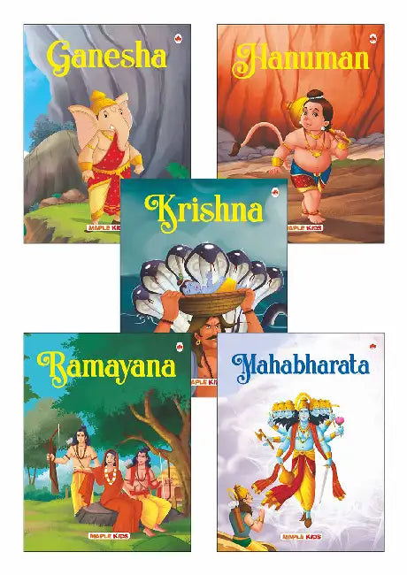 My First Mythology Tale (Illustrated) (Set Of 5 Books) - Mahabharata, Krishna, Hanuman, Ganesha, Ramayana - Story Book For Kids by Maple Press In House
