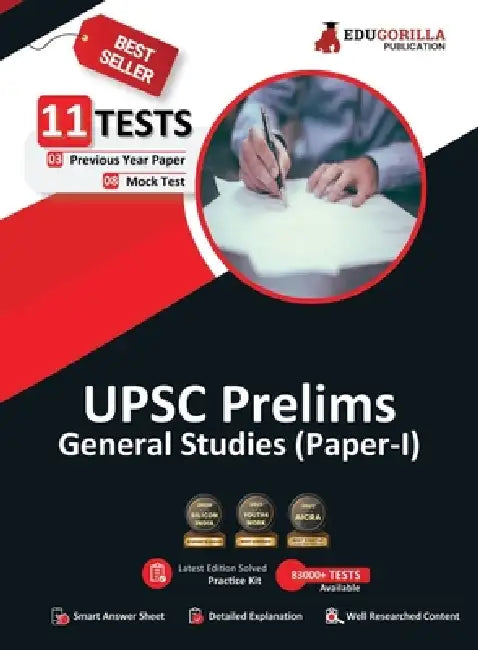 UPSC Prelims General Studies (Paper 1) Book 2023 (English Edition) - 8 Mock Tests and 3 Previous Year Papers (1300 Solved Objective Questions) with Fr by Edugorilla Prep Experts