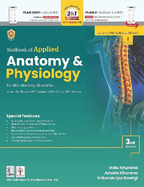 Textbook Of Applied Anatomy And Physiology For Bsc Nursing Students, 3e by Khurana I.