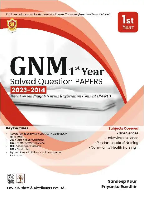 GNM 1St Year Solved Question Papers 2023-2014 by Sandeep Kaur