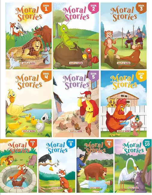 Story Book For Kids - Moral Stories (Set Of 10 Books) (Illustrated) by Maple Press In House