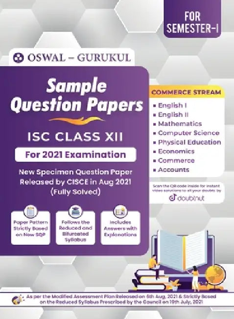 Sample Question Papers for ISC Commerce Class 12 Semester I Exam 2021 by Oswal, Gurukul