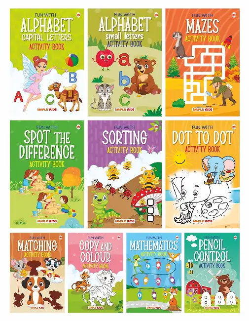 Activity Books For Kids (Set Of 10 Books) - First Learning And Fun Books by Maple Press In House