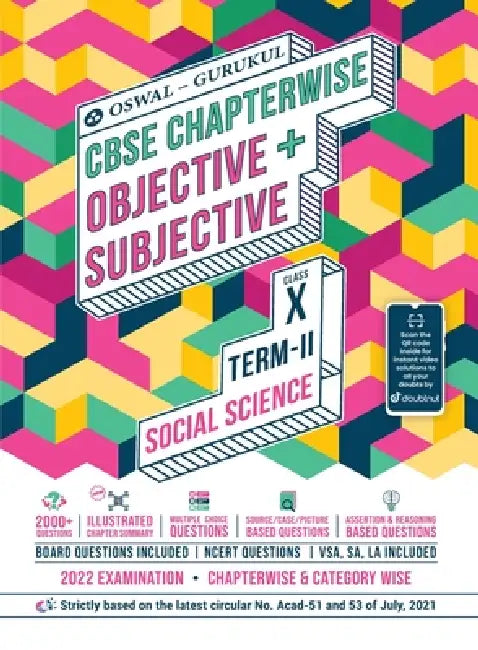 Social Science Chapterwise Objective + Subjective for CBSE Class 10 Term 2 Exam by Oswal, Gurukul