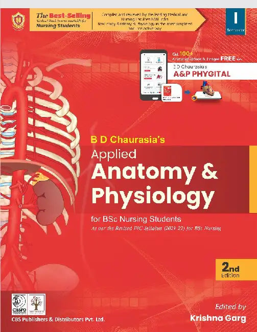 Bd Chaurasia Applied Anatomy And Physiology For Bsc Nursing Students As Per Revised Inc Syllabus 2021-22 by Krishna Garg
