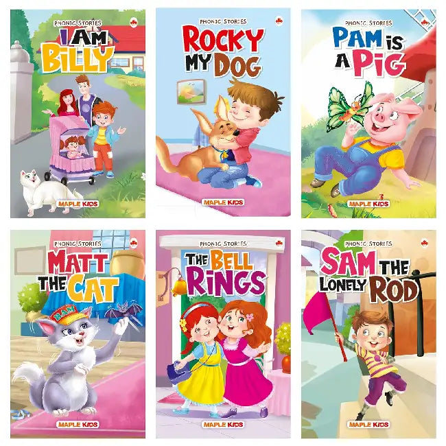 Phonic Reader (Illustrated) (Set Of 6 Books) - Story Book For Kids - Bedtime Stories - 2 Years To 6 Years Old - Read Aloud To Infants, Toddlers by Maple Press In House