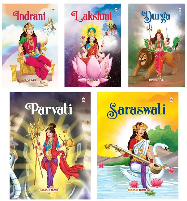 My First Goddesses (Illustrated) (Set Of 5 Books) - Story Books For Kids - Parvati, Lakshmi, Saraswati, Indrani, Durga by Maple Press In House