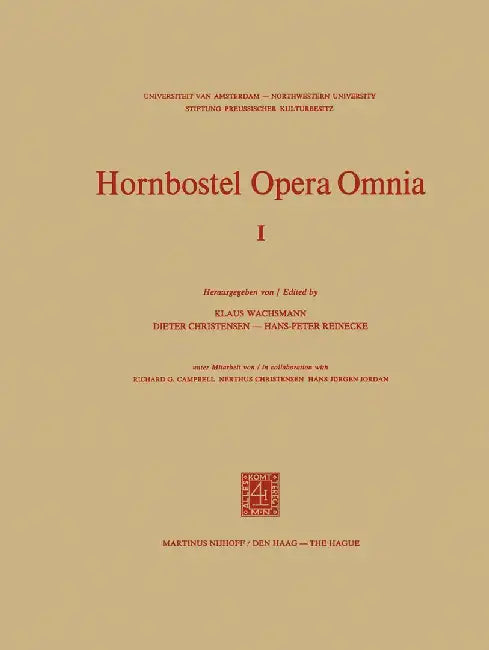 Hornbostel Opera Omnia by K. P. Wachsmann