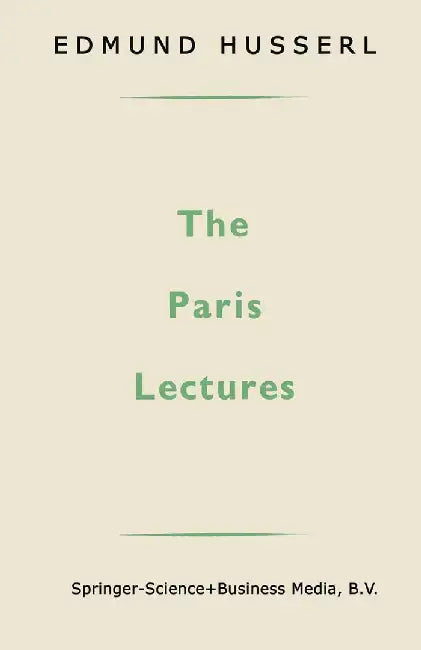 The Paris Lectures by Edmund Husserl