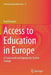 Access to Education in Europe: A Framework and Agenda for System Change by Paul Downes