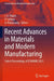 Recent Advances in Materials and Modern Manufacturing: Select Proceedings of ICAMMM 2021 by I. A. Palani