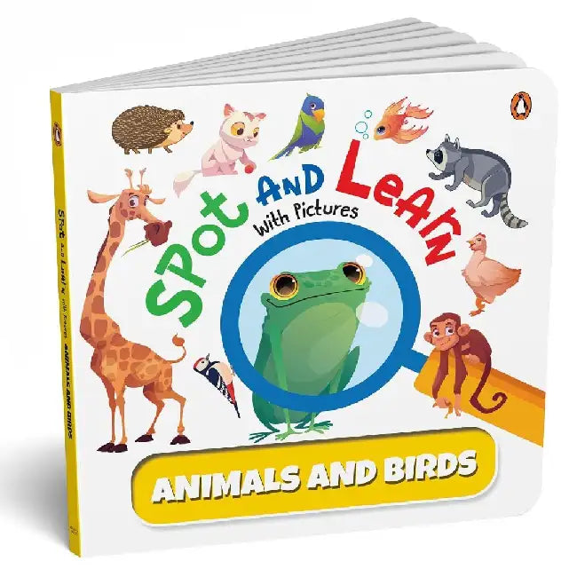 Spot and Learn with Pictures: Animals & Birds: A Fun & Interactive Board Book to Develop Observation Skills and Vocabulary for Kids, Toddlers [Penguin by Penguin
