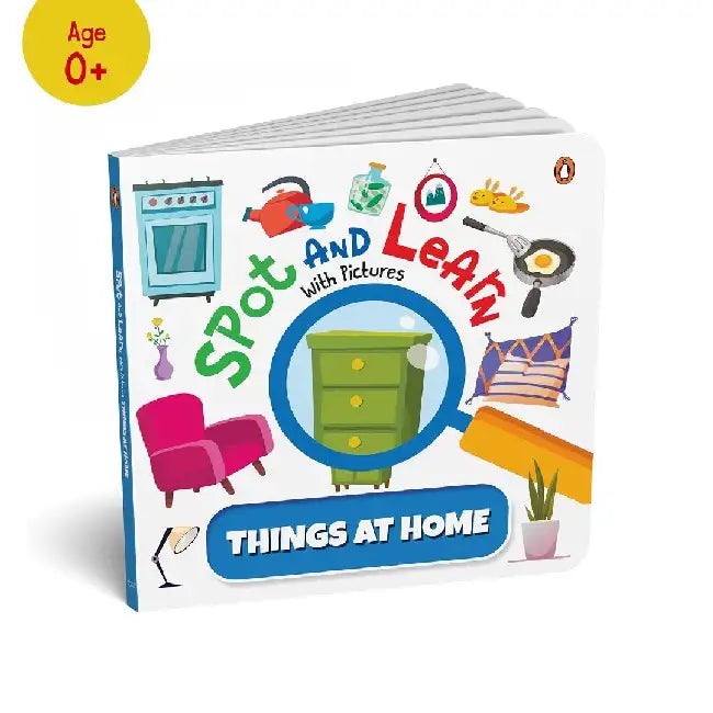 Spot and Learn with Pictures: Things at Home: A Fun & Interactive Board Book to Develop Observation Skills and Vocabulary for Kids, Toddlers [Penguin by Penguin