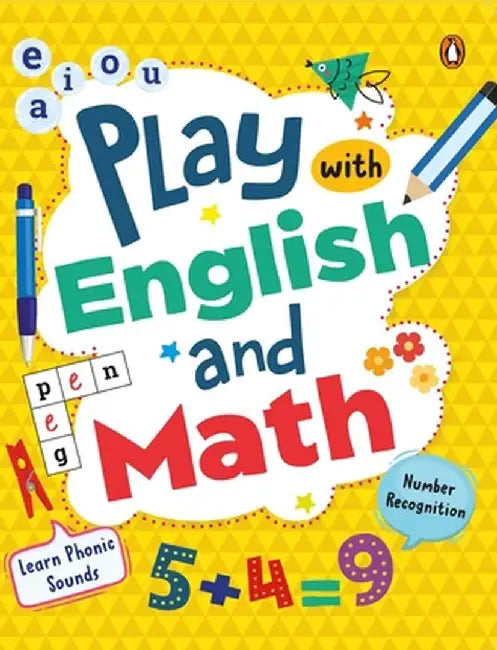 Play with English and Math: First Practice Workbook, Omnibus Fun and Interactive English and Math Learning Activities for Kids, Toddlers Ages 3+ [ by Penguin Books