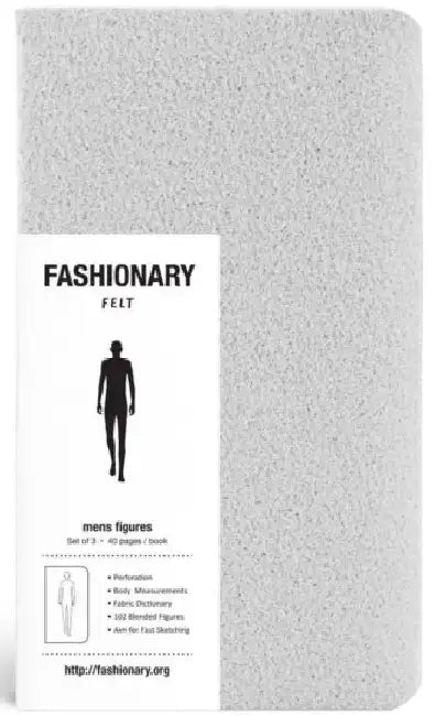 Fashionary Mini Felt Grey Mens Sketchbook A6 (Set of 3)