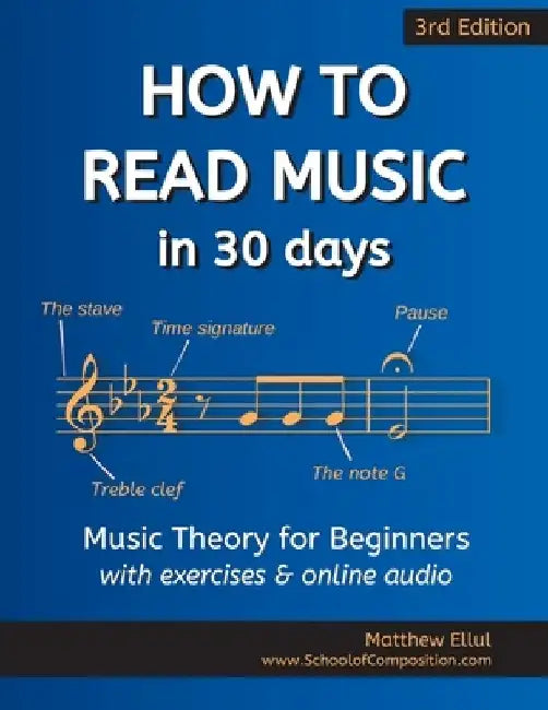 How to Read Music in 30 Days: Music Theory for Beginners - with exercises & online audio by Matthew Ellul