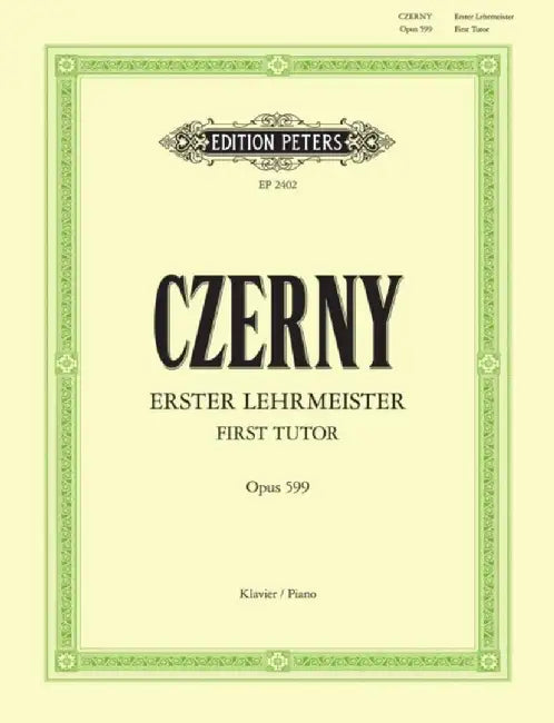 First Tutor Op. 599 for Piano