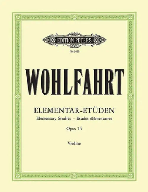 40 Elementary Studies Op. 54 for Violin by Franz Wohlfahrt