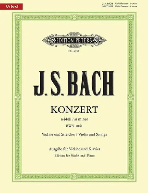 Violin Concerto in a Minor Bwv 1041 (Edition for Violin and Piano): Sheet by Johann Sebastian Bach