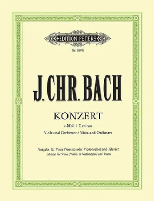 Viola Concerto in C Minor (Edition for Viola [Violin/Cello] and Piano) by Johann Christian Bach