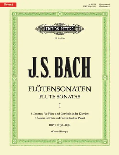 Flute Sonatas, Bwv 1030-1032 for Flute and Harpsichord (Piano) by Johann Sebastian Bach