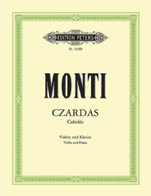 Czardas (Csárdás) for Violin and Piano by Vittorio Monti