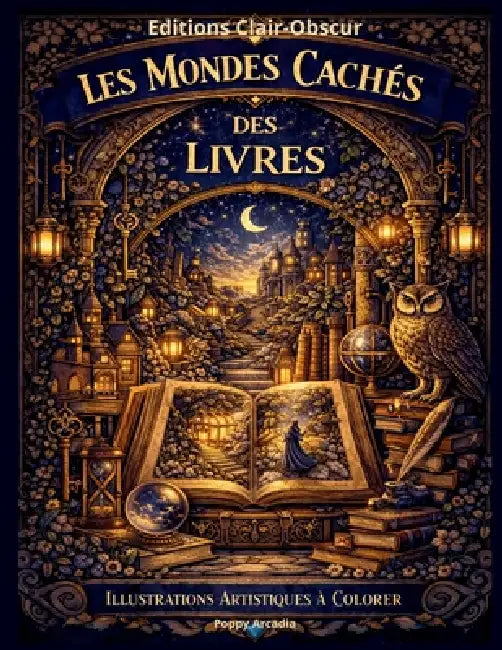 Les Mondes Cachés des Livres: Illustrations Artistiques à Colorier by Poppy Arcadia