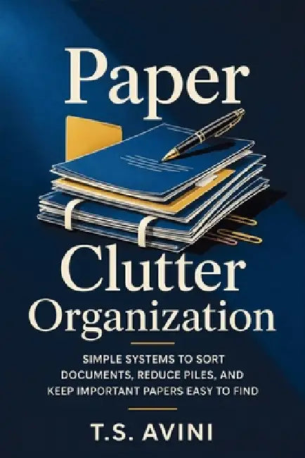 Paper Clutter Organization: Simple systems to sort documents, reduce piles, and keep important papers easy to find by T. S. Avini