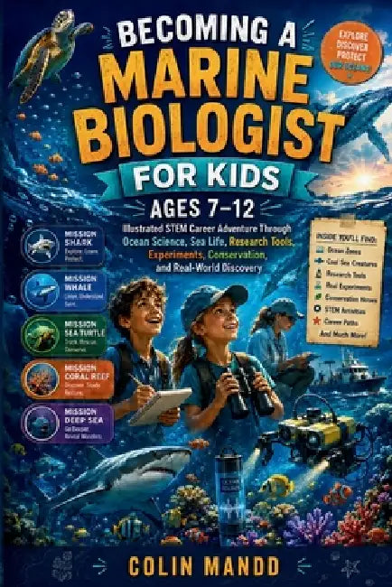 Becoming a Marine Biologist for Kids Ages 7-12: Illustrated STEM Career Adventure Through Ocean Science, Sea Life, Research Tools, Experiments, Conser by Colin Mandd