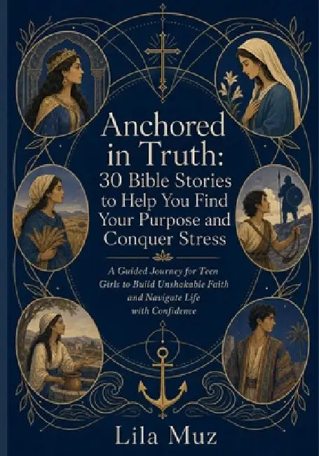 Anchored in Truth: 30 Bible Stories to Help You Find Your Purpose and Conquer Stress: A Guided Journey for Teen Girls to Build Unshakable Faith and Na by Lila Muz