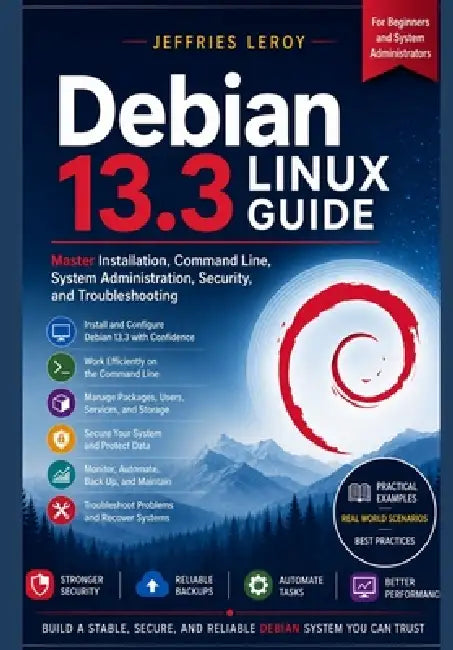 Debian 13.3 Linux Guide: Master Installation, Command Line, System Administration, Security, and Troubleshooting by Jeffries Leroy