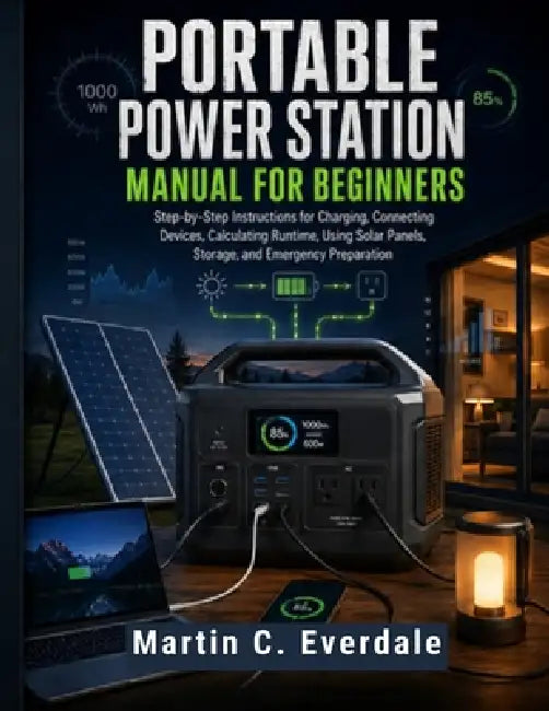 Portable Power Station Manual for Beginners: Step-by-Step Instructions for Charging, Connecting Devices, Calculating Runtime, Using Solar Panels, Stor by Martin C. Everdale