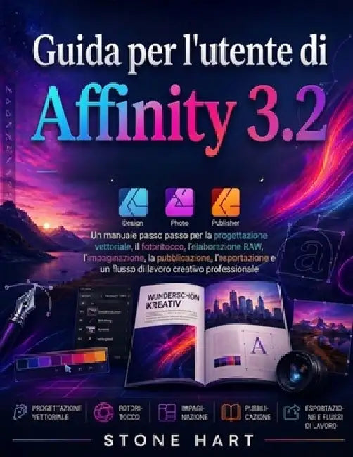 Guida per l'utente di Affinity 3.2: Un manuale passo passo per la progettazione vettoriale, il fotoritocco, l'elaborazione RAW, l'impaginazione, la pu by Stone Hart