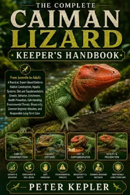 The Complete Caiman Lizard Keeper's Handbook: From Juvenile to Adult: A Practical, Expert-Based Guide to Habitat Construction, Aquatic Systems, Diet.. by Peter Kepler
