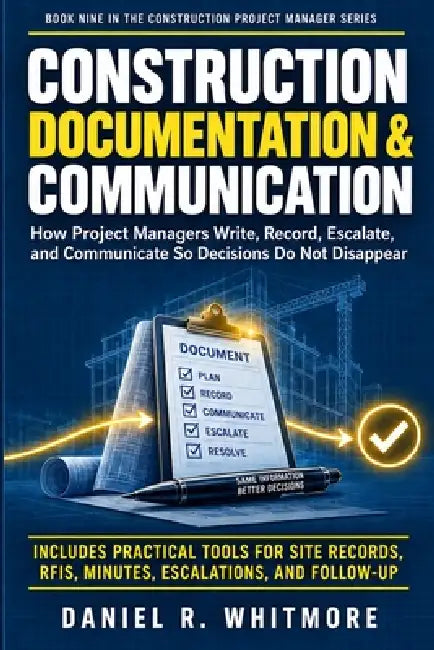 Construction Documentation & Communication: How Project Managers Write, Record, Escalate, and Communicate So Decisions Do Not Disappear by Daniel R. Whitmore