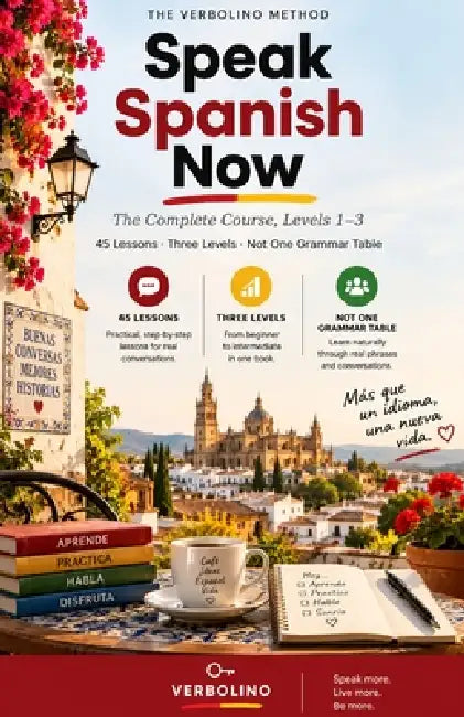 Speak Spanish Now The Complete Course: Levels 1-3 in One Volume - 45 Lessons, No Grammar Tables, From First Words to Real Conversations by Verbolino