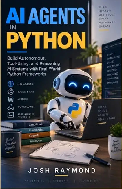 AI Agents in Python: Build Autonomous, Tool-Using, and Reasoning AI Systems with Real-World Python Frameworks. by Josh Raymond