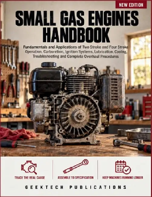 Small Gas Engines Handbook: Fundamentals and Applications of Two Stroke and Four Stroke Operation, Carburetion, Ignition Systems, Lubrication, Cooling by Geektech Publications