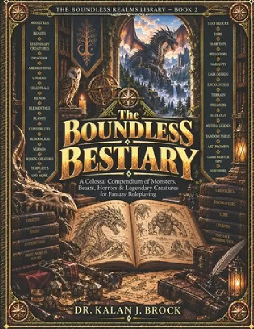 The Boundless Bestiary: A Colossal Compendium of Monsters, Beasts, Horrors & Legendary Creatures for Fantasy Roleplaying by Kalan J. Brock