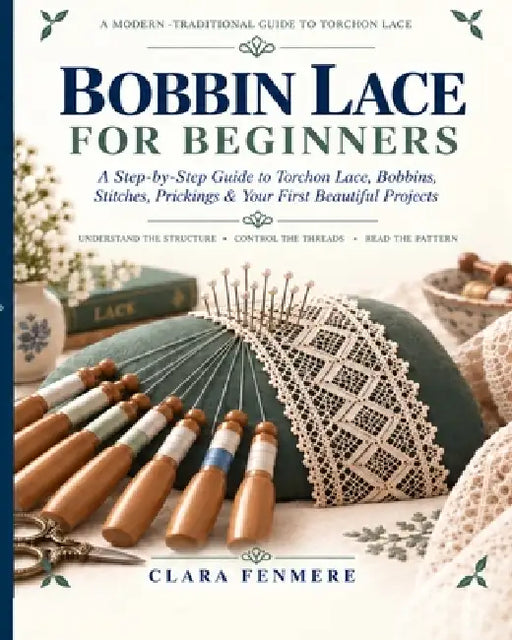 Bobbin Lace for Beginners: A Step-by-Step Guide to Torchon Lace, Bobbins, Stitches, Prickings & Your First Beautiful Projects by Clara Fenmere