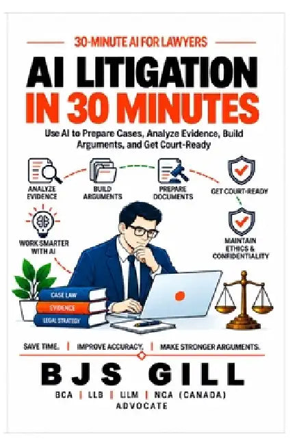 AI Litigation in 30 Minutes: Use AI to Prepare Cases, Analyze Evidence, Build Arguments, and Get Court-Ready by Bjs Gill