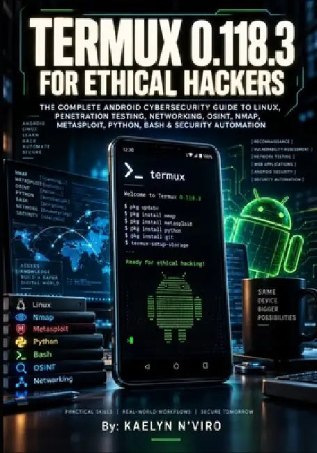 Termux 0.118.3 for Ethical Hackers: The Complete Android Cybersecurity Guide to Linux, Penetration Testing, Networking, Osint, Nmap, Metasploit, Pytho by Kaelyn N'Viro